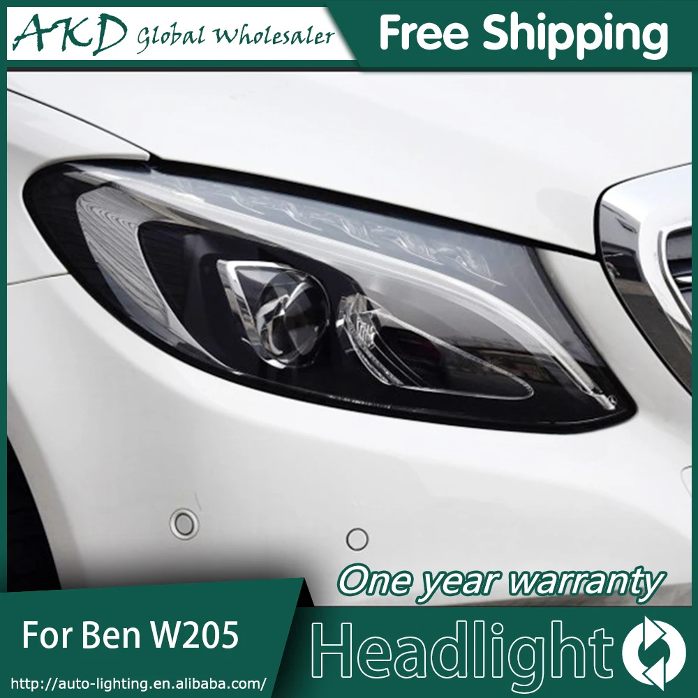АКД автомобильный Стайлинг Головной фонарь для Benz W205 светодиодные фары 2013 2017