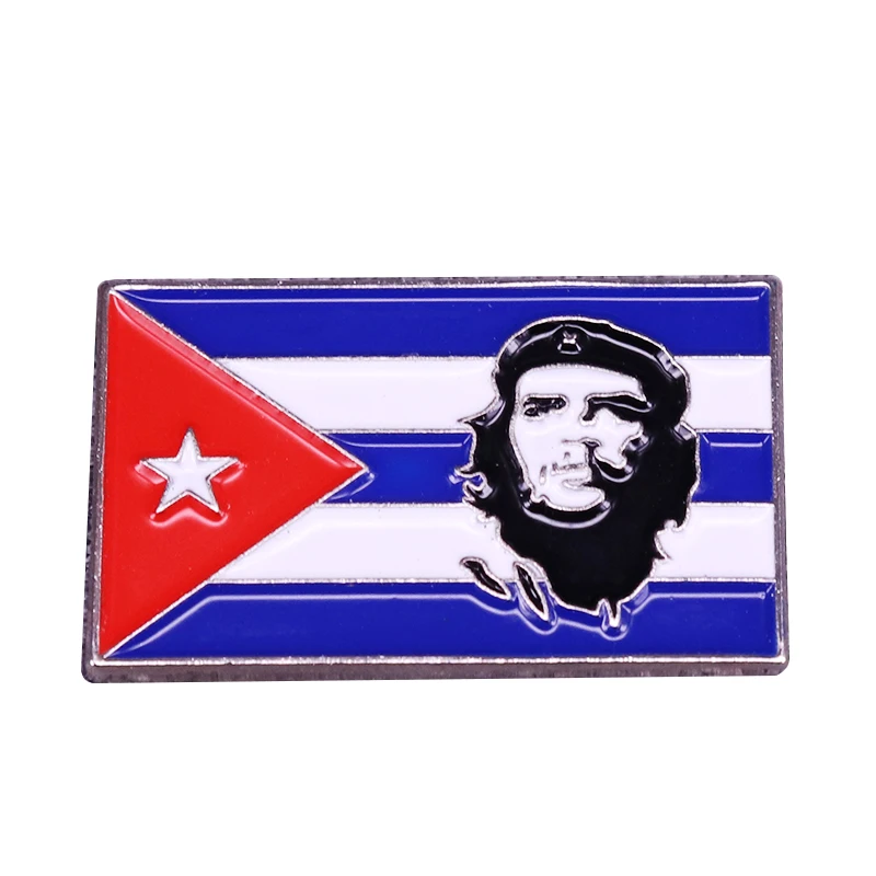 Брошь с изображением кубинского флага и Че Гевары аксессуар для кубинской