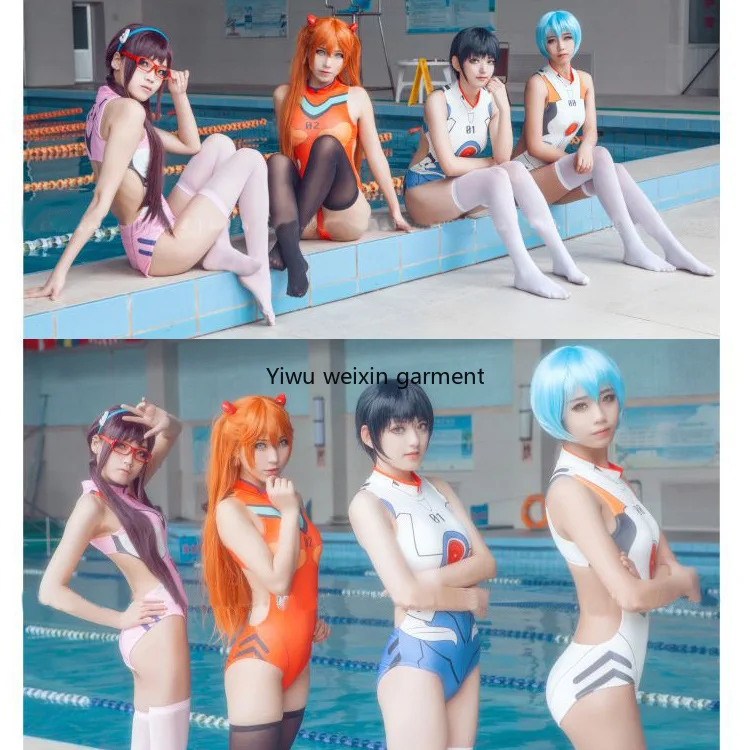 Бесплатная доставка Евангелион EVA Косплей Купальник с открытой спиной одежда для