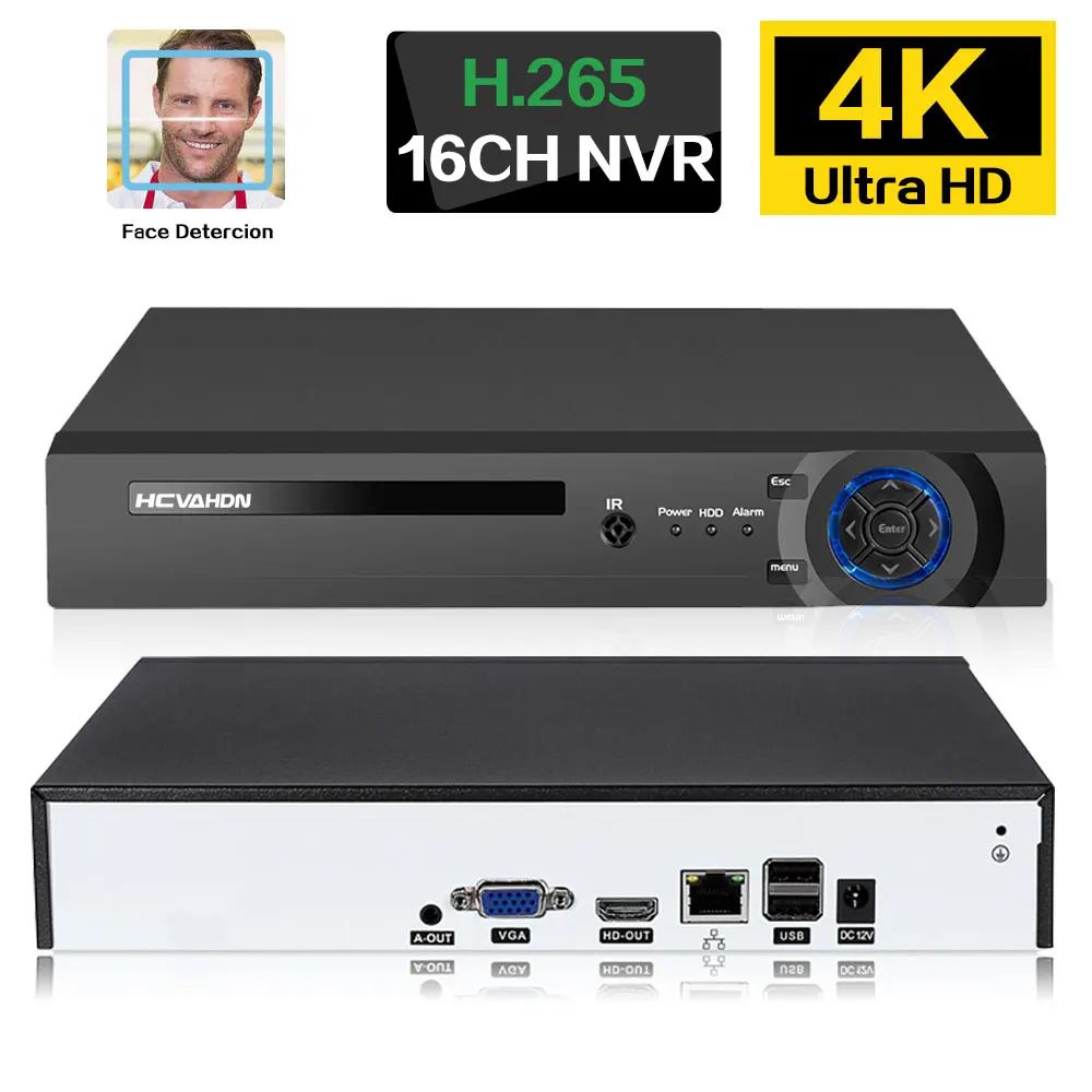 

H.265 16 каналов NVR 4K IP Сетевая камера видеорегистратор NVR 16 каналов Обнаружение движения CCTV видеонаблюдение регистратор 5 Мп XMEYE