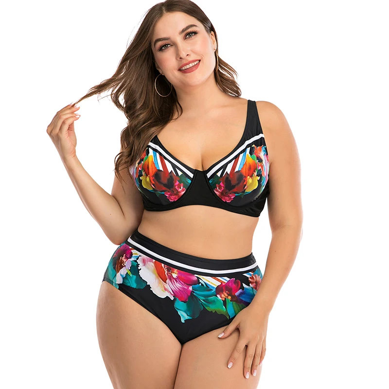 

Vintage Women's Bikini Set Plus Size Two Piece Swimsuit Padded Push Up Beachwear Bathing Suit L XL XXL XXXL XXXXL