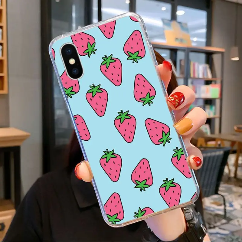 

Fresh fruit strawberry DIY Painted Beautiful Phone Case for iPhone 11 pro XS MAX 8 7 6 6S Plus X 5 5S se 2020 XR cover