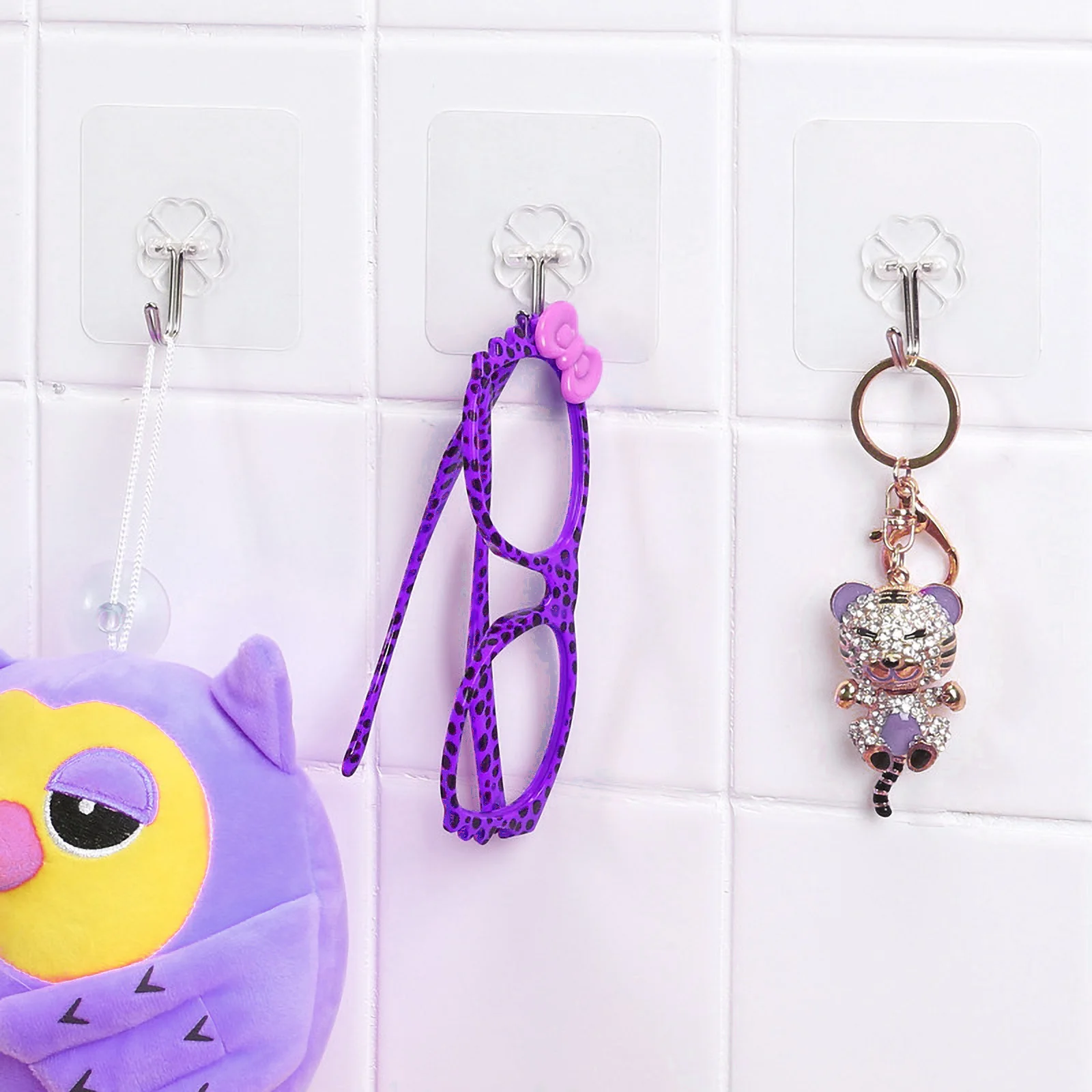 

5/20 PCS Strong Adhesive Transparent Hook No Trace Behind The Kitchen Bathroom Door Strong Load-bearing Wall Hook No Mark