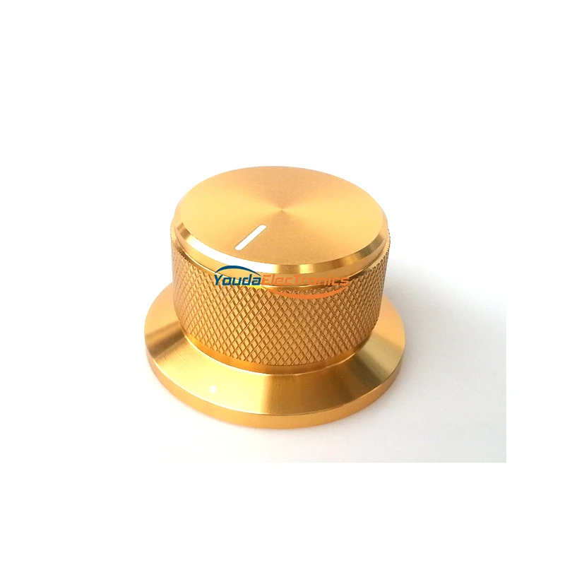 

1PC 44X34x25mm Gold Color Aluminium AMP volume potentiometer Knob 6.0mm hole