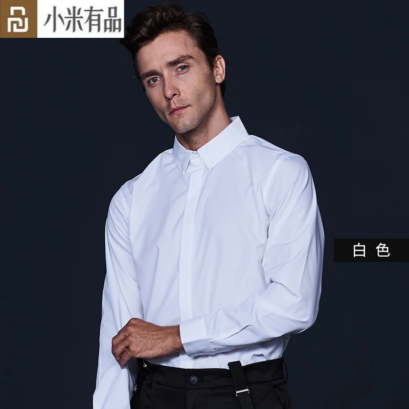 

Мужская водоотталкивающая рубашка Supield с длинным рукавом, однотонная облегающая Повседневная Деловая белая классическая рубашка для xiaomi ...
