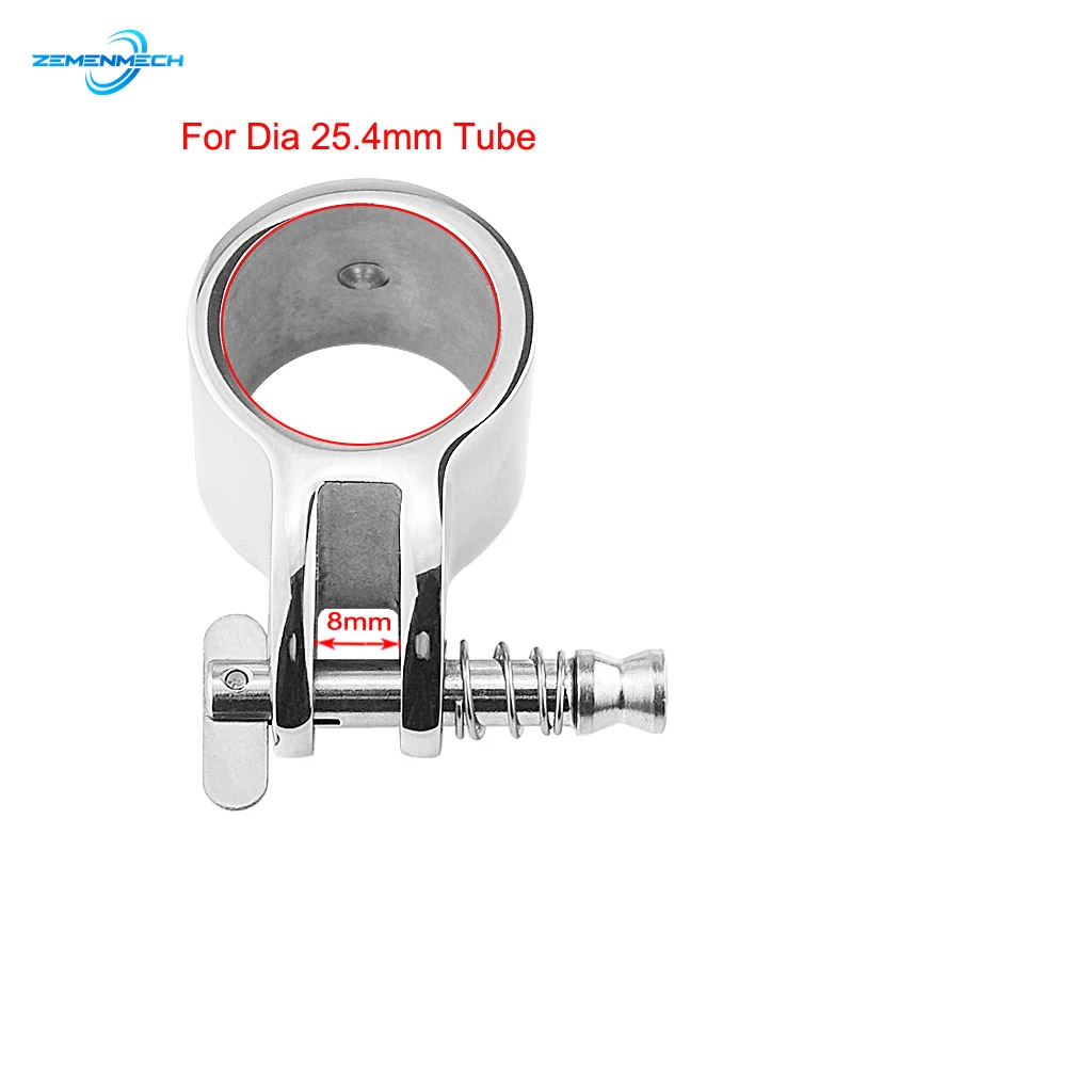 

316Stainless Steel Jaw Slide Clamp With Quick Release Pin 1 Inch 25mm Bimini Top Hinged Slide Fitting Marine Hardware Boat Yacht