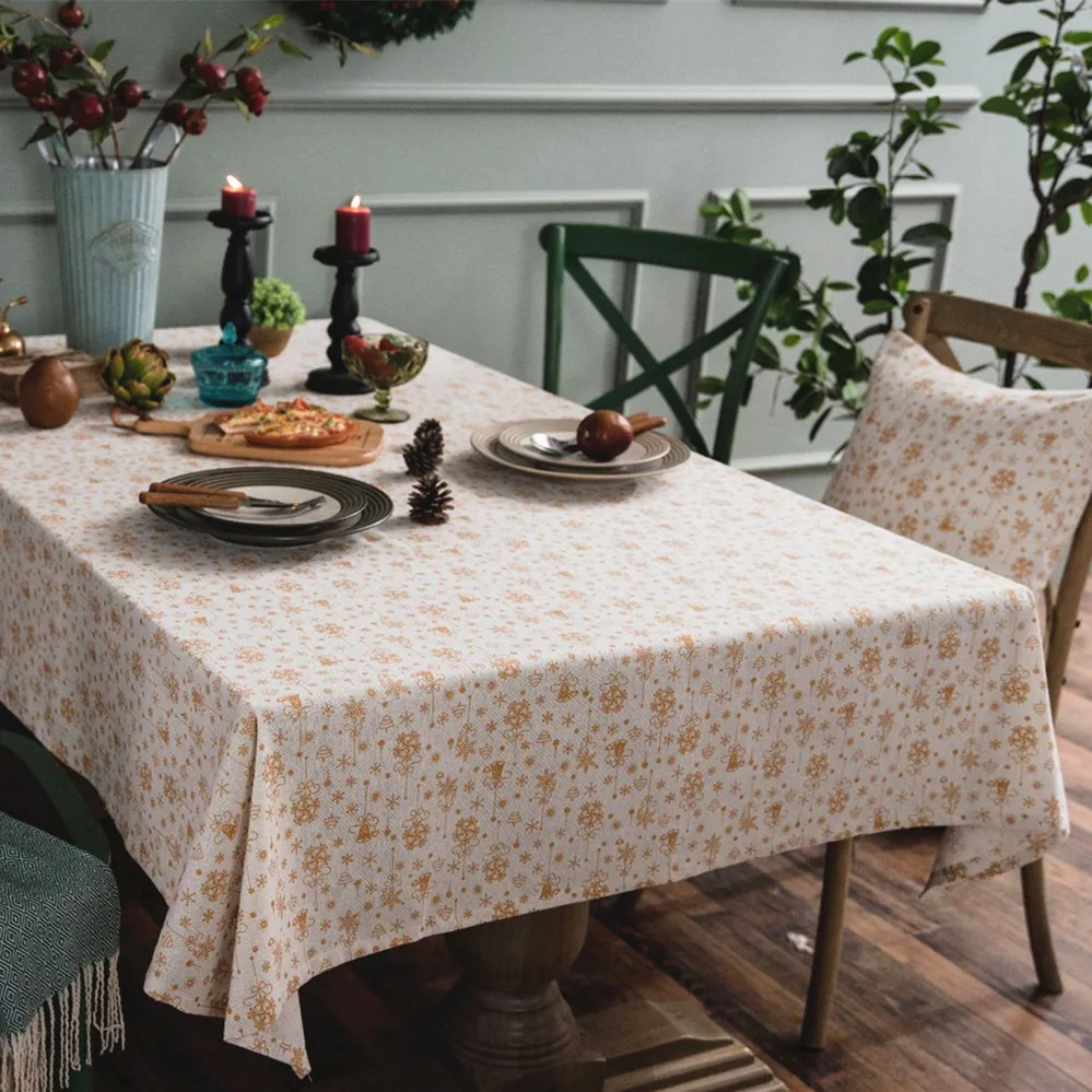1 шт. Рождественская скатерть SunnyRain льняная прямоугольная для стола | Дом и сад