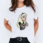 Женская футболка с мультипликационным принтом Диснея, классная футболка с рисунком Алисы, маскарада, хипстерская женская футболка с рисунком Алисы в стране чудес ольччан, креативная Эстетическая футболка