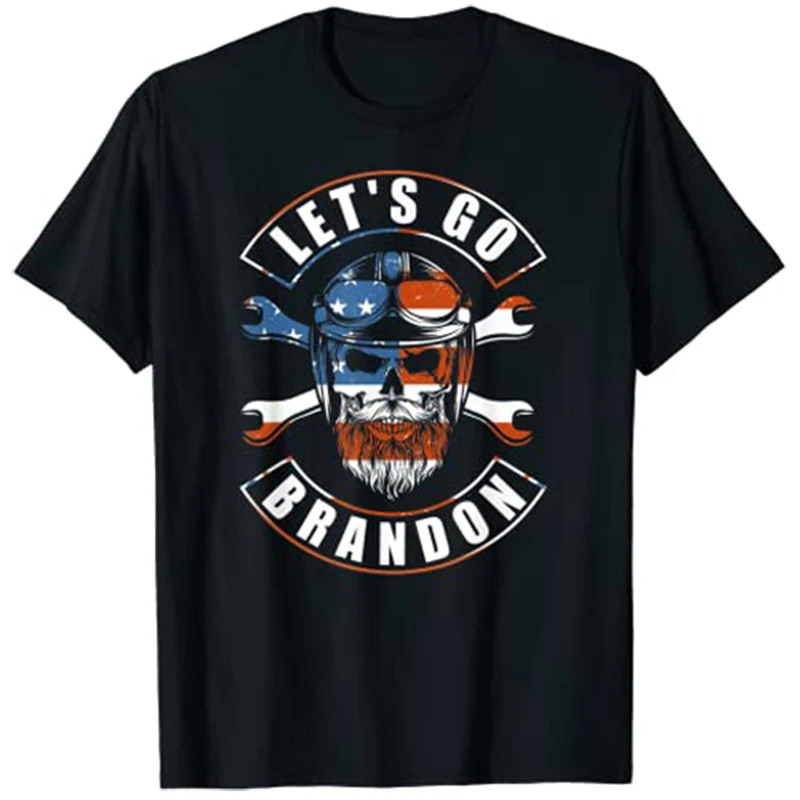 

Let's Go Brandon American Biker Usa Flag T-Shirt Men Clothing