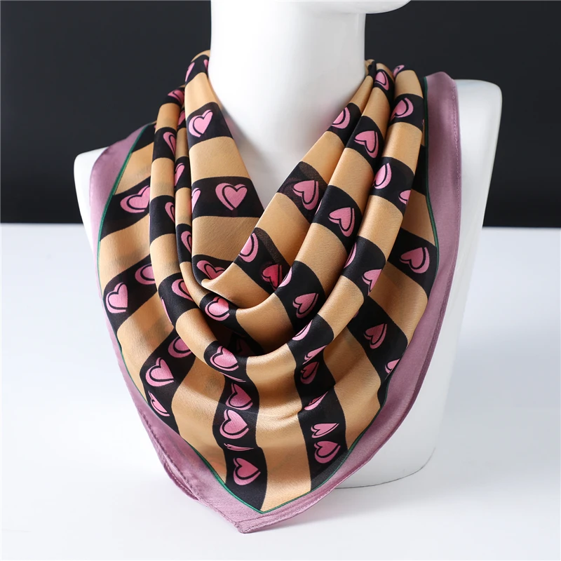 Женский квадратный шелковый шарф с принтом 70*70 модные весенне осенние шарфы из