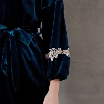 Женские бархатные пижамы Daeyard теплая Пижама с кружевами на осень и зиму пижамные