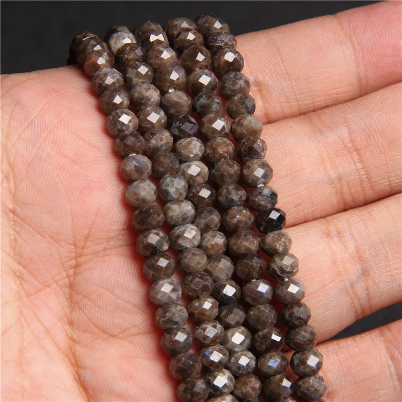 

Natural Labradorite Rondelle Beads Faceted Loose Sapcer Beads For Jewelry Making Charm DIY Bracelet Necklace Accessries 15"