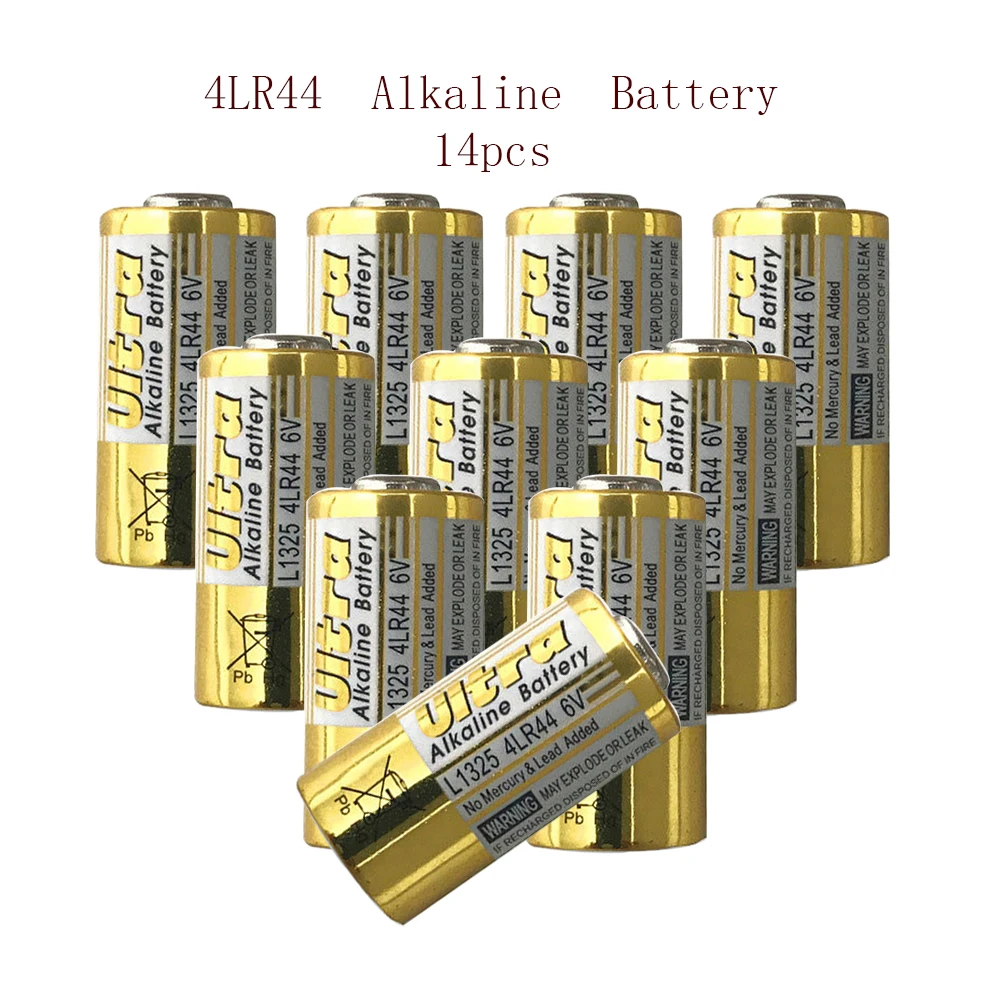 

14pcs 6V 4LR44 4AG13 4A76 L1325 250mAh Primary Dry Batteries Alkaline Battery for Remote Control Toy Dog Training Shock Collars