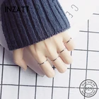 INZATT Настоящее серебро 925 пробы минималистичное круглое кольцо для женщин модные вечерние ювелирные изделия панк аксессуары