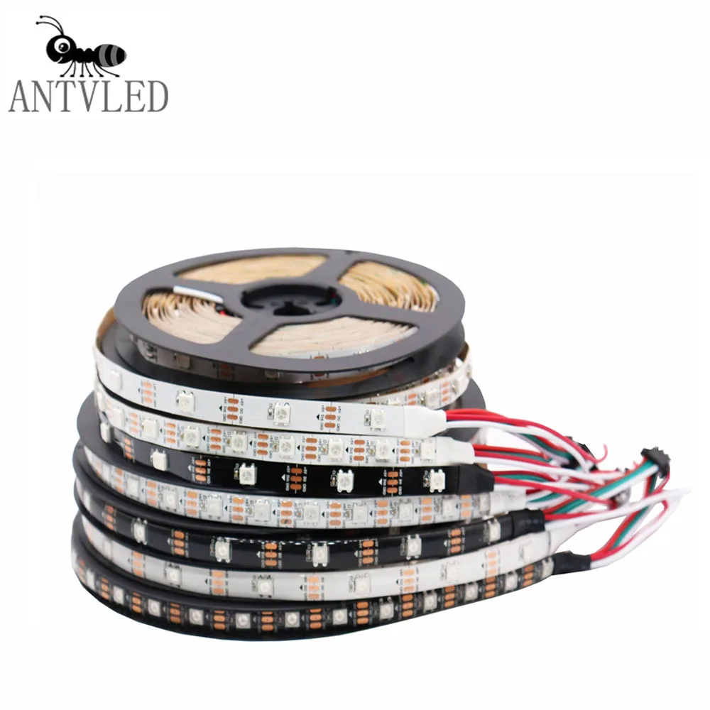 

Пиксельная Светодиодная лента WS2812B WS2812 Samrt RGB, индивидуальное управление светодиодами 5050, 30/60/74/96 Светодиодный 144, IP30/IP65/IP67, 5 в пост. Тока