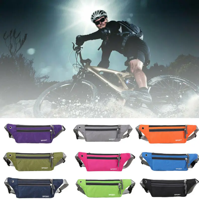 

Dual Pocket Running Belt Phone Pouch Waist Bag Sport Travel Fanny Pack Men Storage Sport Bags