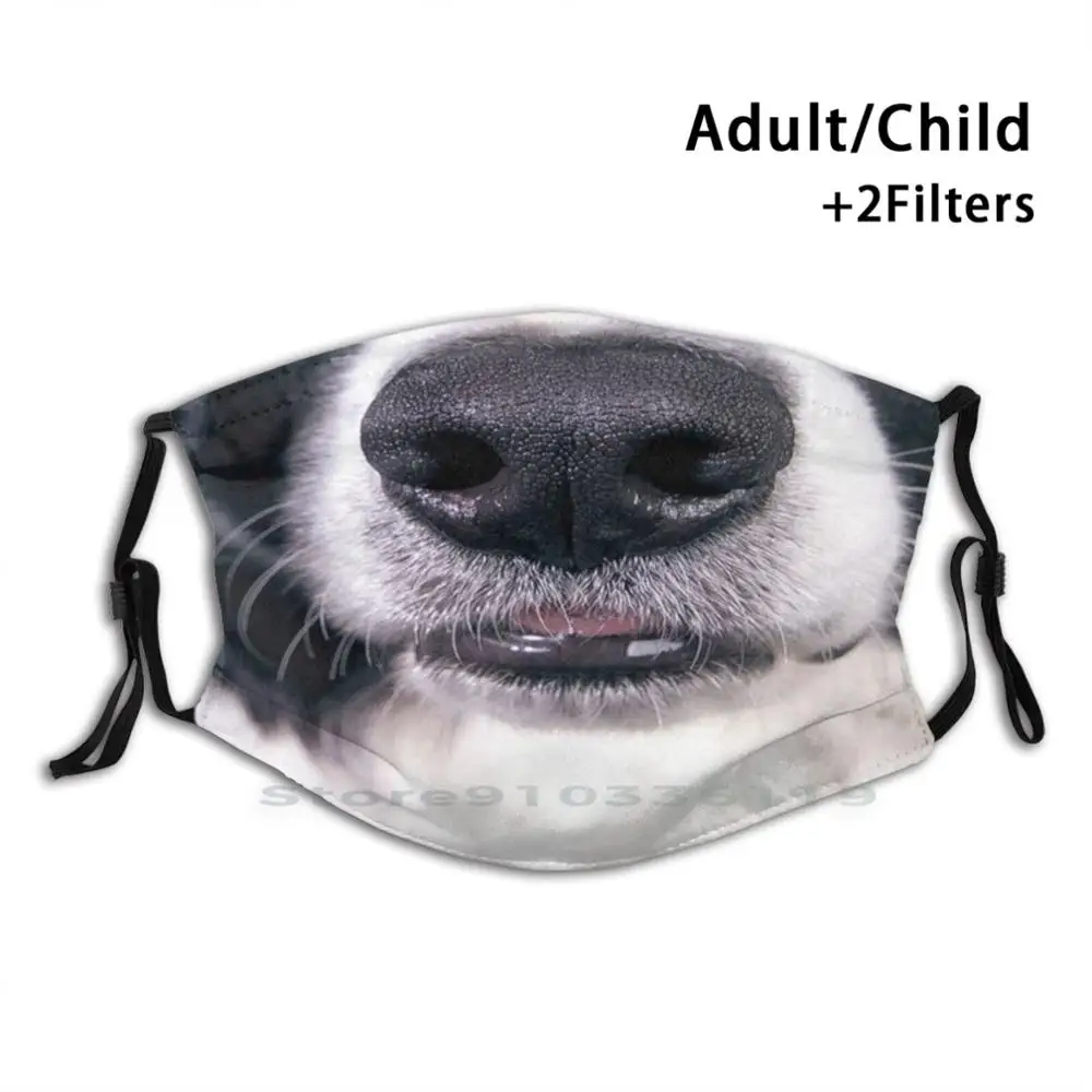 

Dog Funny Face Mouth Mask Mouth Print Reusable Pm2.5 Filter DIY Mouth Mask Kids Dog Face Funny Animal Teeth Mouth