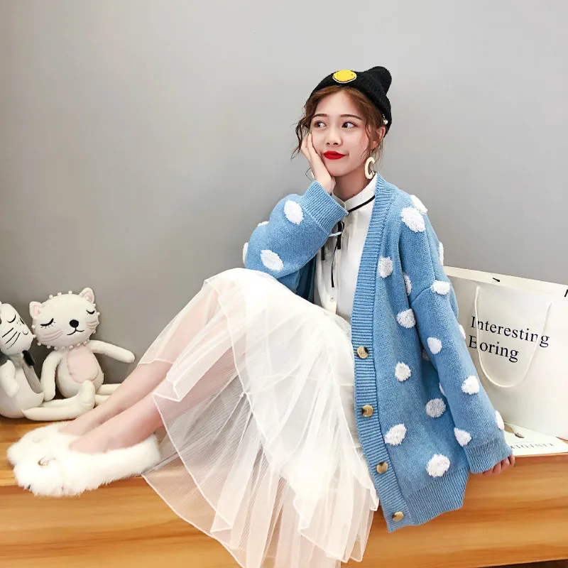 Women Knitting Cardigan Sweater Coat 2019 Autumn Winter Female Casual Bat Sleeve Loose Knitted Jacket Outwear Oversize |