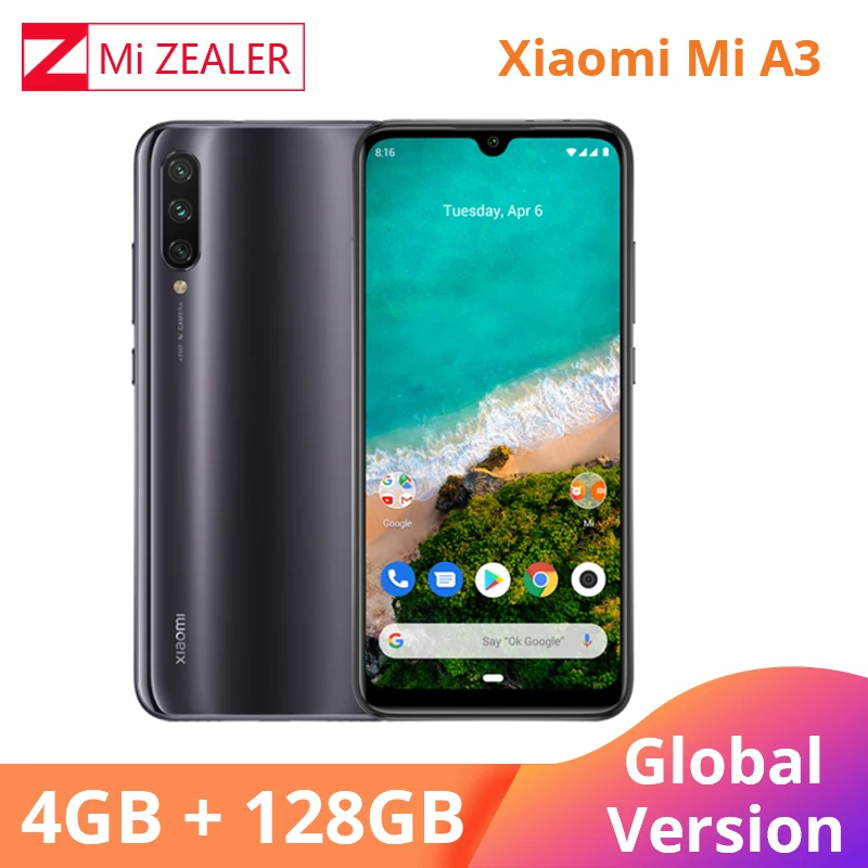 Глобальная версия Xiaomi mi A3 4GB 128GB смартфон 4030mAh 6 088 &quotпроцессор Snapdragon 665