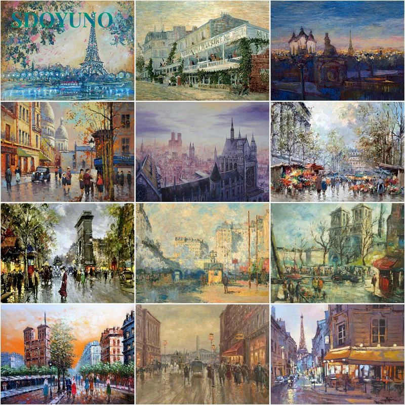 

SDOYUNO 60x75cm Paint By Numbers Kits Frameless DIY Abstract Oil Painting By Numbers On Canvas Scenery Home Number Painting