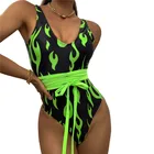 2021 сексуальный женский купальник без рукавов с принтом пламени, женский купальник без выреза на спине, стильный купальный костюм, пляжная одежда, монокини