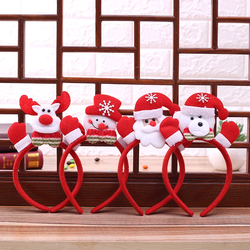 2019 LED Light Headband Lovely Christmas Santa Reindeer Snowman Bear Hair Band Lighting Xmas Decoration Red New Years Gift Kids | Дом и сад
