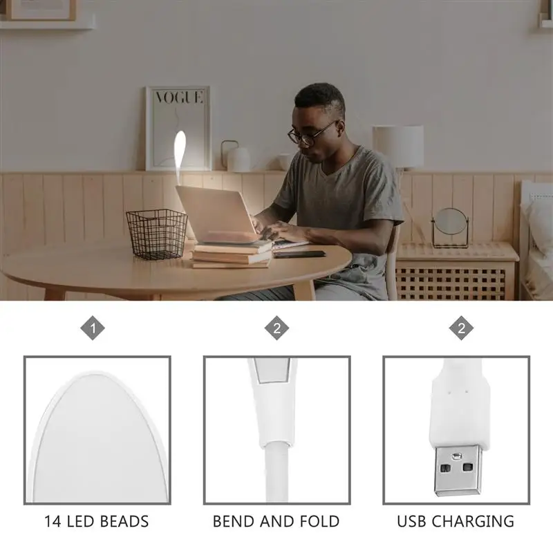 Ноутбука светодиодный светильник Перезаряжаемые USB компьютера гибкий Ночной