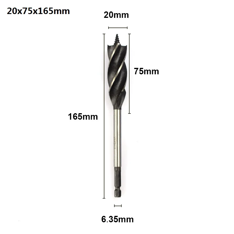 Столярное сверло с шестигранным хвостовиком, фреза по дереву, 4-зубая шнековая дрель 10-25 мм, деревообрабатывающие спиральные сверла, открывалка для деревянных отверстий