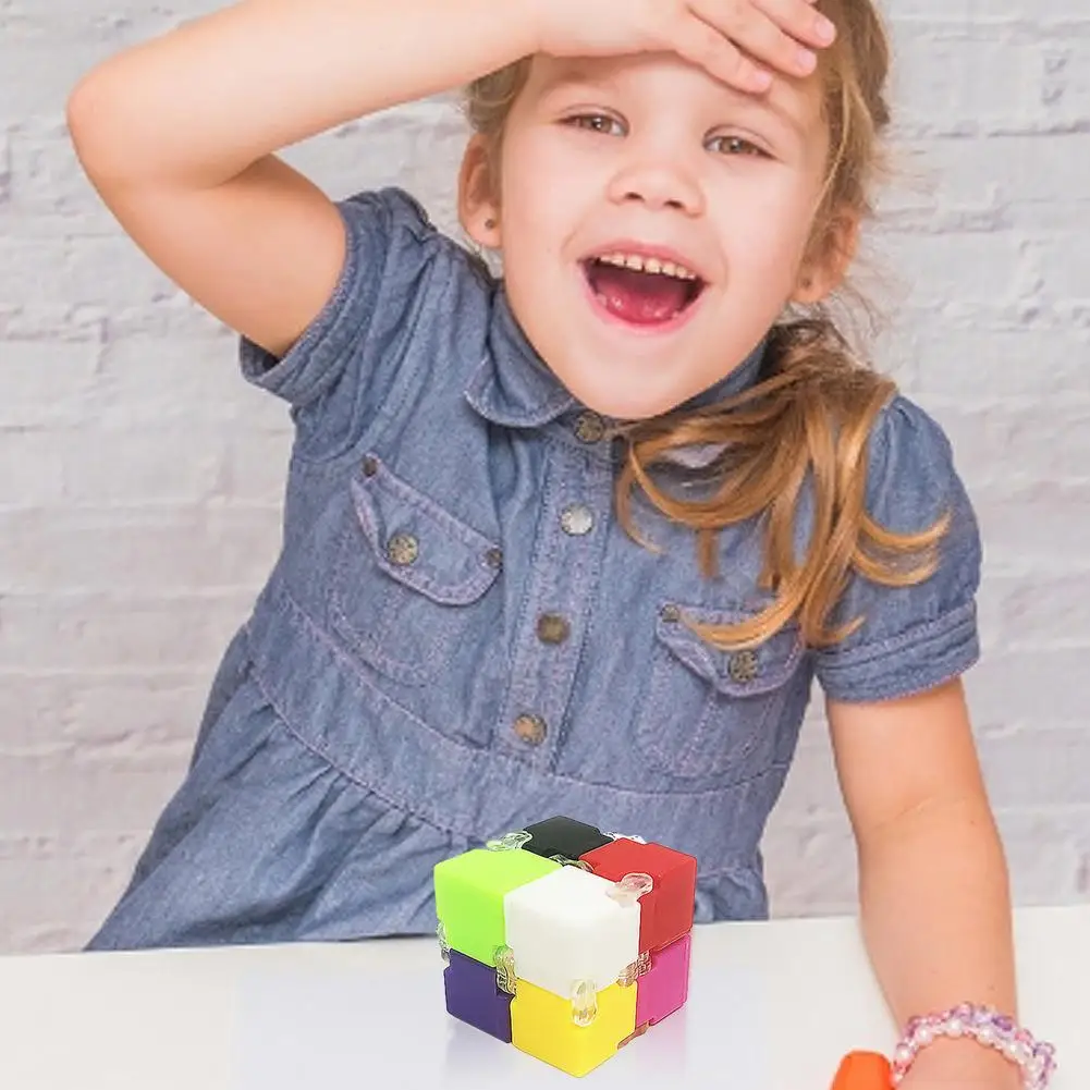 Cubo m&aacute;gico de PVC arco&iacute;ris para adultos y ni&ntilde;os, cubo antiestr&eacute;s, antiestr&eacute;s, antiautismo, regalo divertido, ansiedad de alivio-2