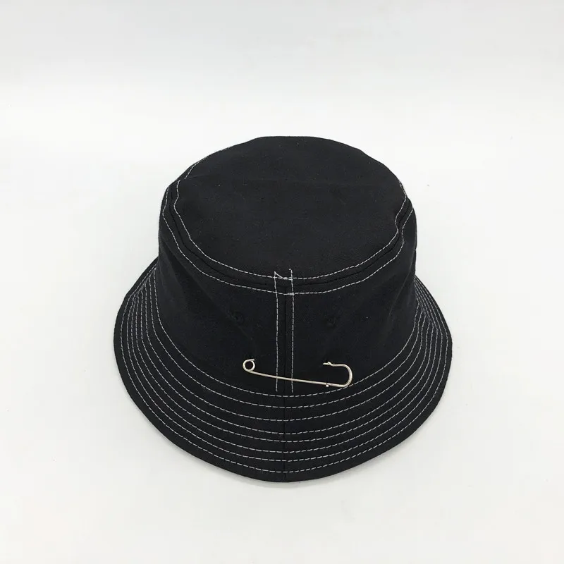 

KPOP V Bangtan Boys Topstitched Pin Fisherman Hat Wide Brim Couple Hat Bucket Hat Sun Hat Black Casual Hat Dropshipping Cotton