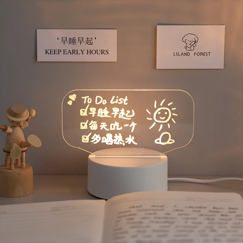 Перезаписываемый ночник с доской для сообщений милая мягсветильник настольная