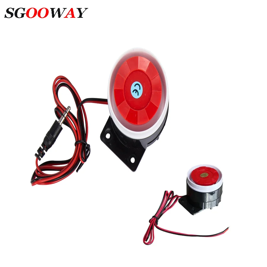Sgooway Super Loud 120dB Sound Alarm System Compact DC 5V 12V Indoor Siren Durable Wired Mini Horn Siren For Home Security