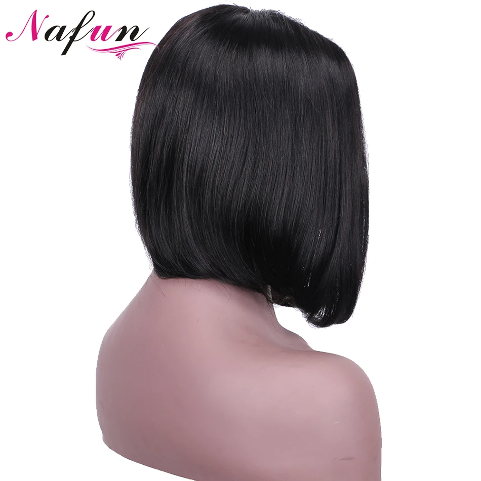 Перуанские короткие парики боб прямые на сетке T-Part из человеческих волос Remy для