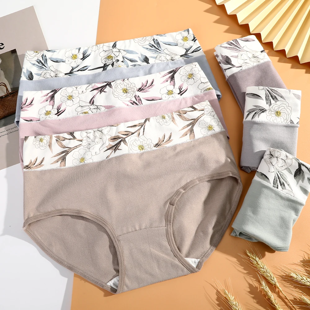 

Women's Briefs Comfortable All Cotton Seamless Abdomen Cotton High waist Underwear Women Sexy Ultra-thin Panties