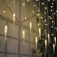 led twinkle icicle lights warm white holiday home party wedding decoration battery operated icicle christmas twinkle ice decor l