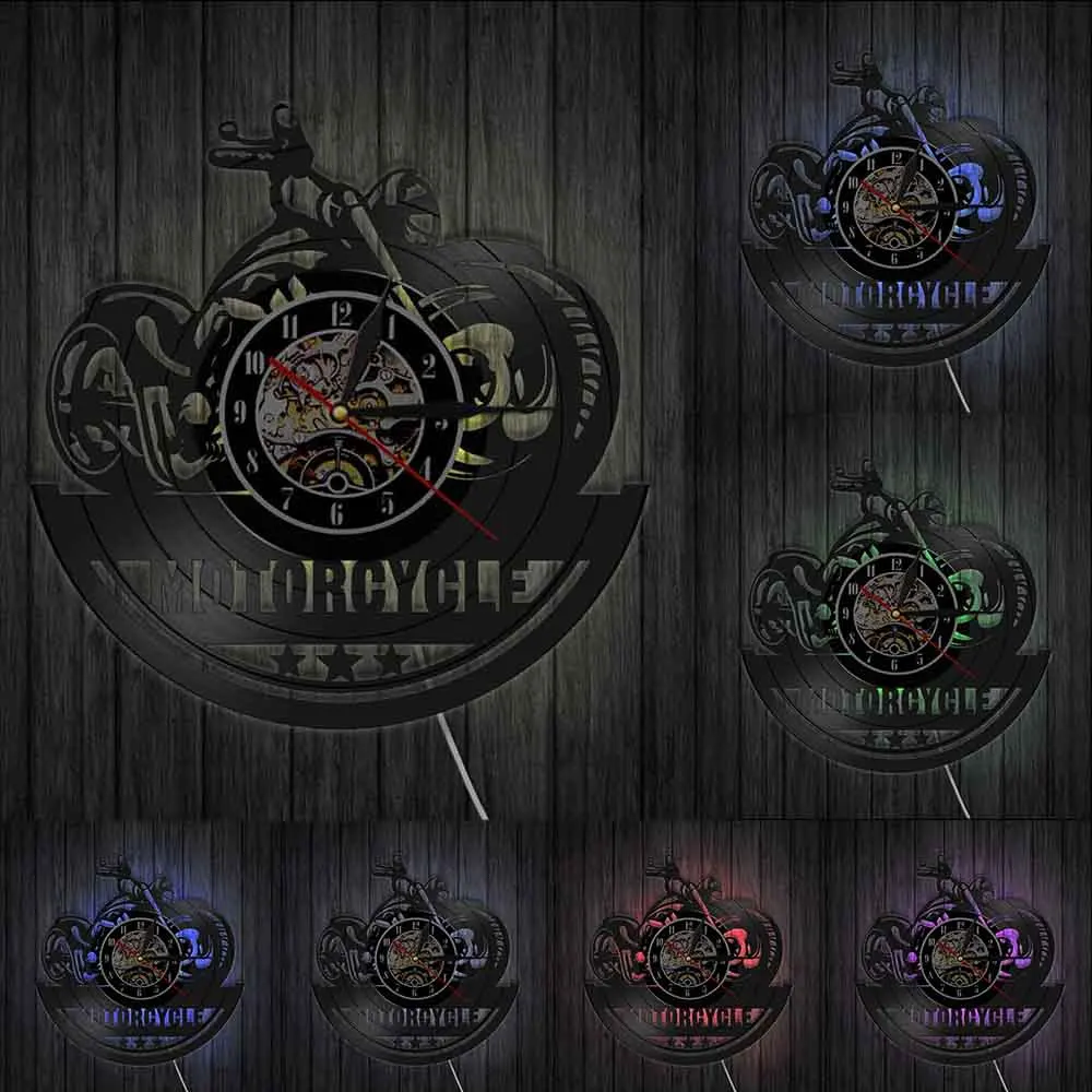 Американские классические мотоциклетные настенные часы Винтажные Украшения для