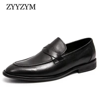 zyyzym loafers men leather ventilation fashion men shoes business casual spring summer new big size 38 48