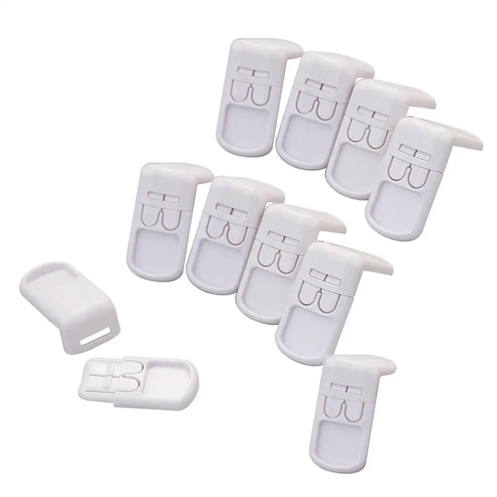 

10Pcs Baby Proof Cabinet Drawer Right Angle Safety Locks Hand Protecting Device