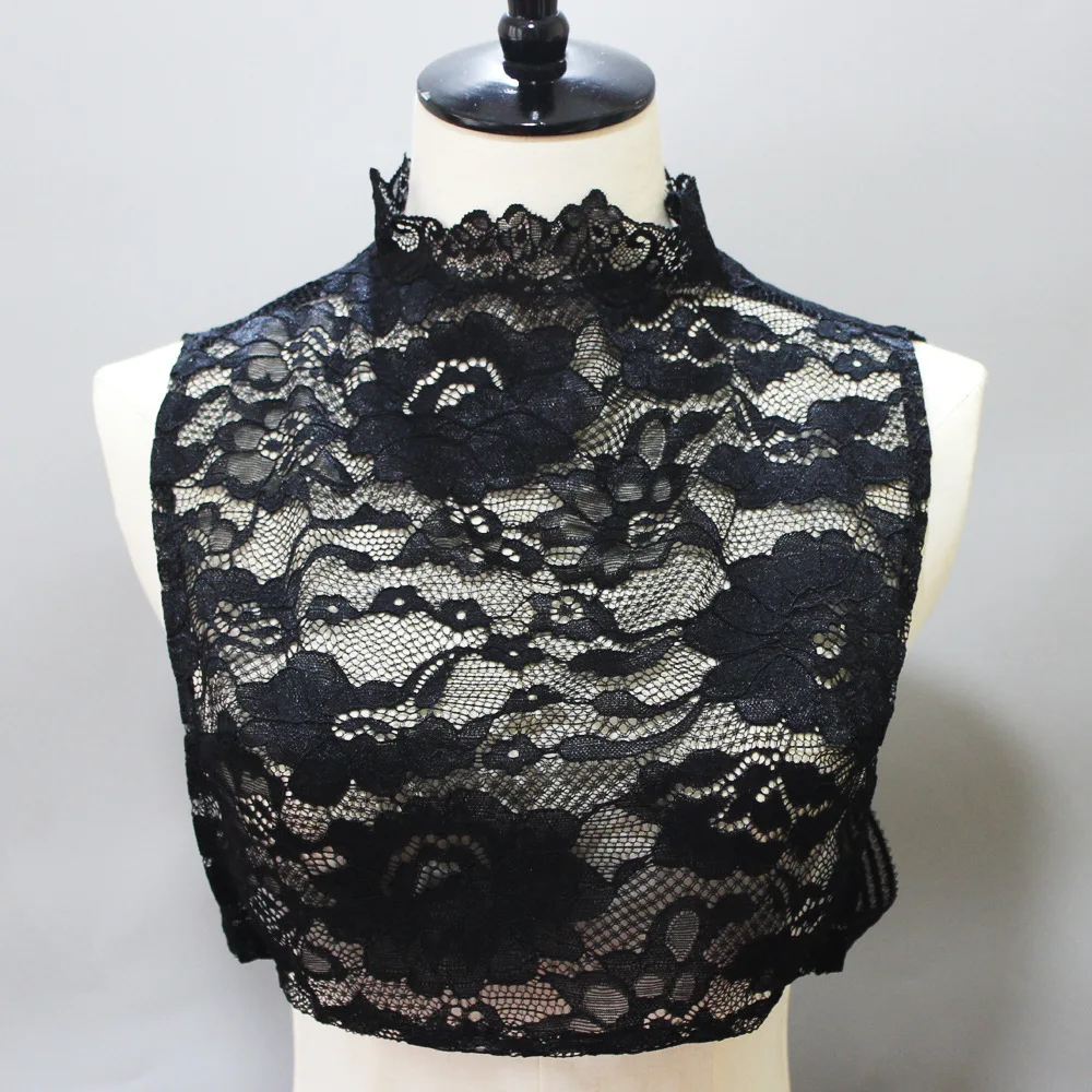 

Fashion Stand Ruffle Detachable Collars for Women Lace Flower Embroidered Faux Collar Ladies Half Shirt Fake Collars