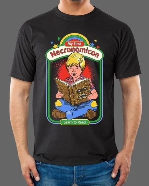 2021 70s винтажная забавная футболка унисекс с иллюстрацией My First Necronomicon ностальгия
