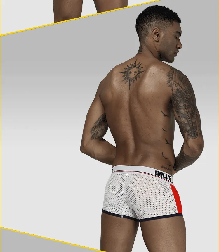 Мужские трусы боксеры Gay Mesh boxerкороткие Дышащие Боксеры Мужское нижнее белье мужские трусы забавные трусы Homme мужская одежда OR193