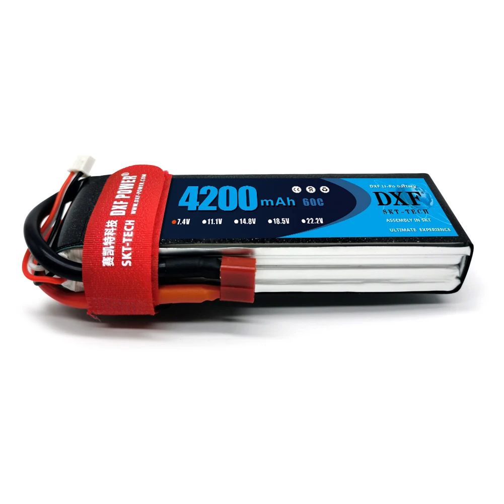 2 шт. DXF хорошее качество RC Lipo батарея 2S 7 4 В 4200 мАч 60C Макс 120C для самолета дрона