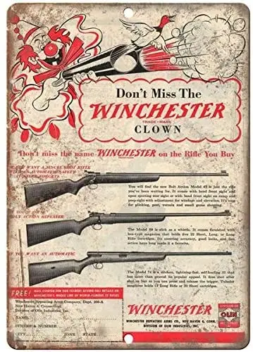 

Vintage Decorative Metal Signs Winchester Rifle 8" X 12" Reproduction Metal Sign