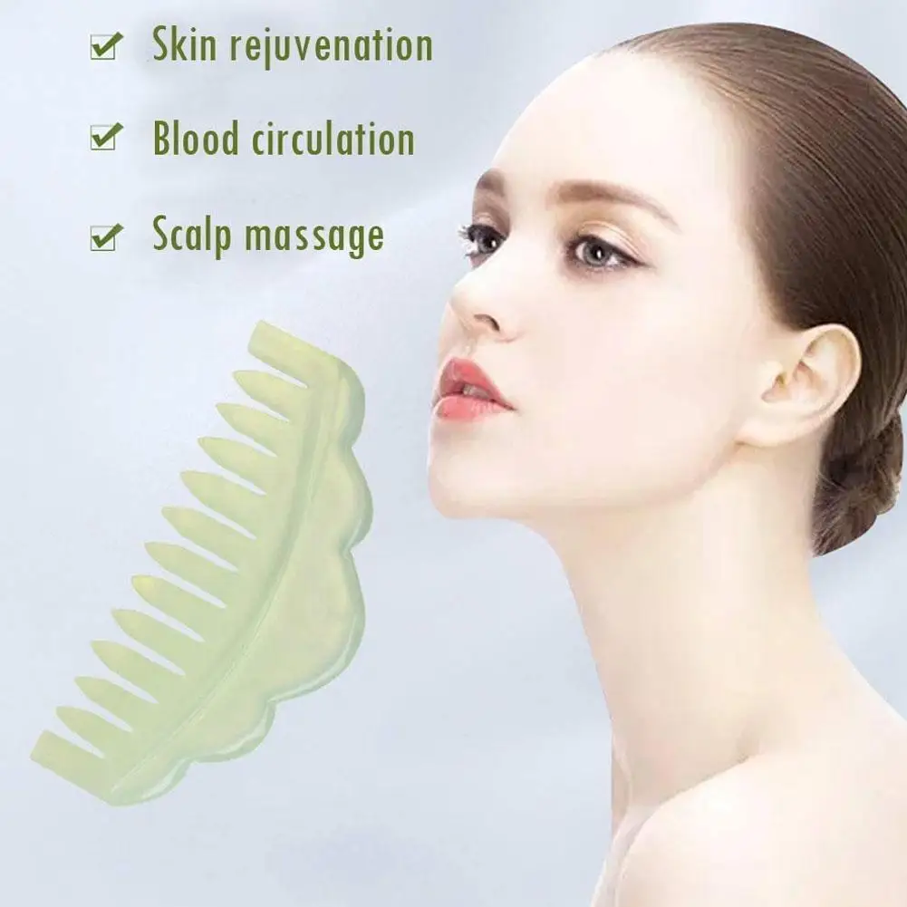 

Natural Jade Hair Comb Head Massager Scalp Massage Board Brush Body Massage Sha Hair Gua Stone Comb C1N1