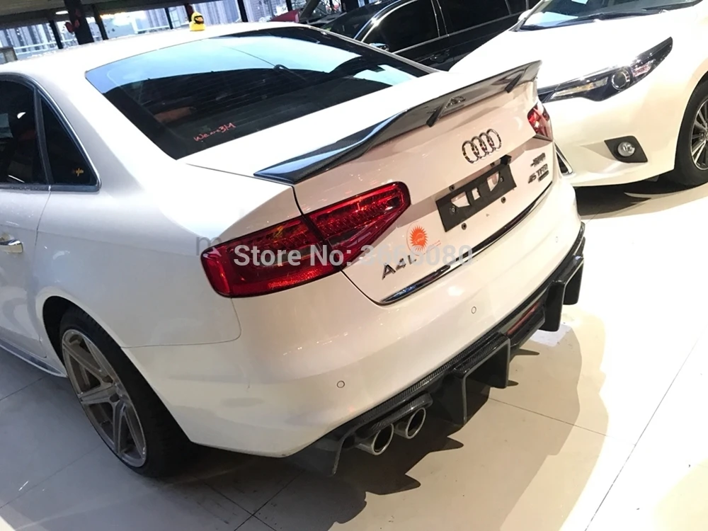 

Высококачественный задний спойлер из углеродного волокна для Audi A4 B8 B8.5 2009-2012 2013 2014 2015 2016, крыло багажника, губа, задний спойлер, автозапчасти