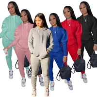 2021 casual women solid color tracksuit shirt and long pants sportsuit matching suit clothes for women outfit