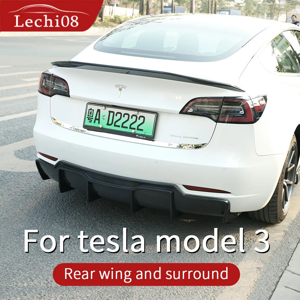 

For tesla model 3 accessories bumper carbon spoiler tesla model 3 tesla three spoiler tesla model 3 carbon/accessoires