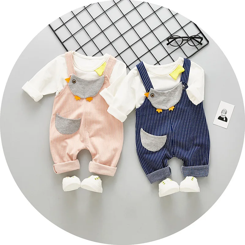 New 2019 Casual Boy Clothing Set Autumn Kids Clothes 2PCS Boys Fashion Long Sleeve Shirt + Overalls Suit | Мать и ребенок