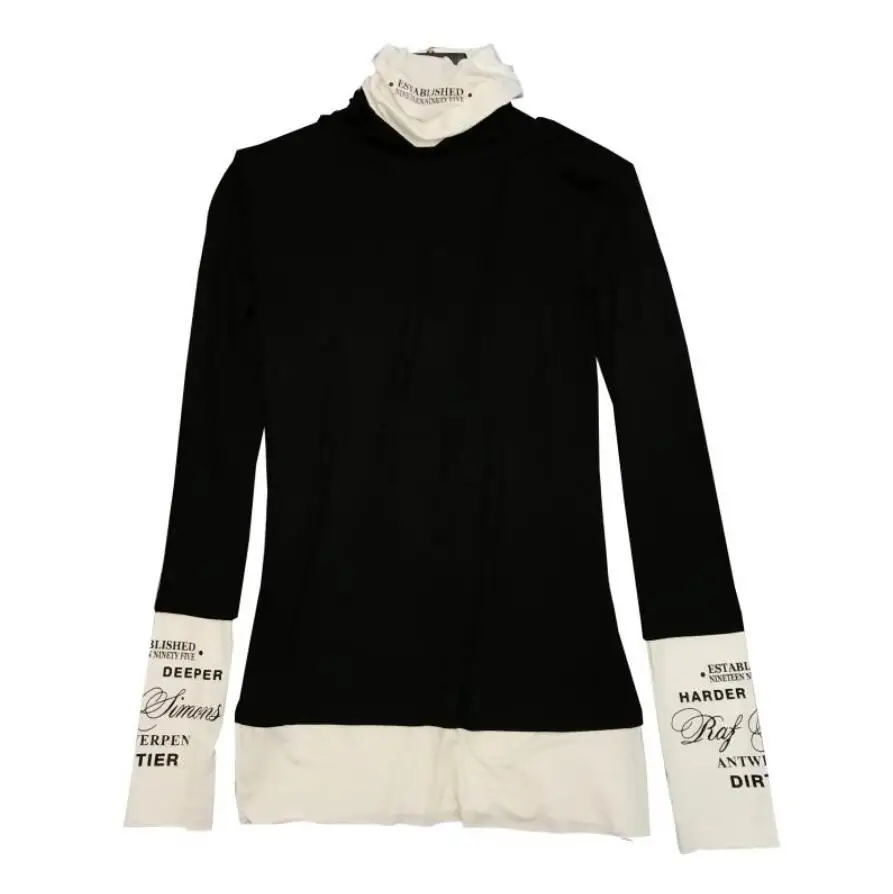 Новинка сезона осень-зима 2019 рубашка контрастных цветов с длинным рукавом и