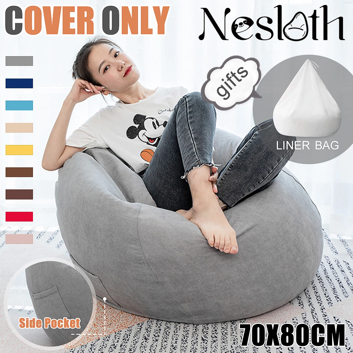 1+ 1! Ленивый BeanBag чехлы для диванов+ внутренний вкладыш стулья без наполнителя бархатный шезлонг кресло мешок пуф слоеного дивана татами гостиной